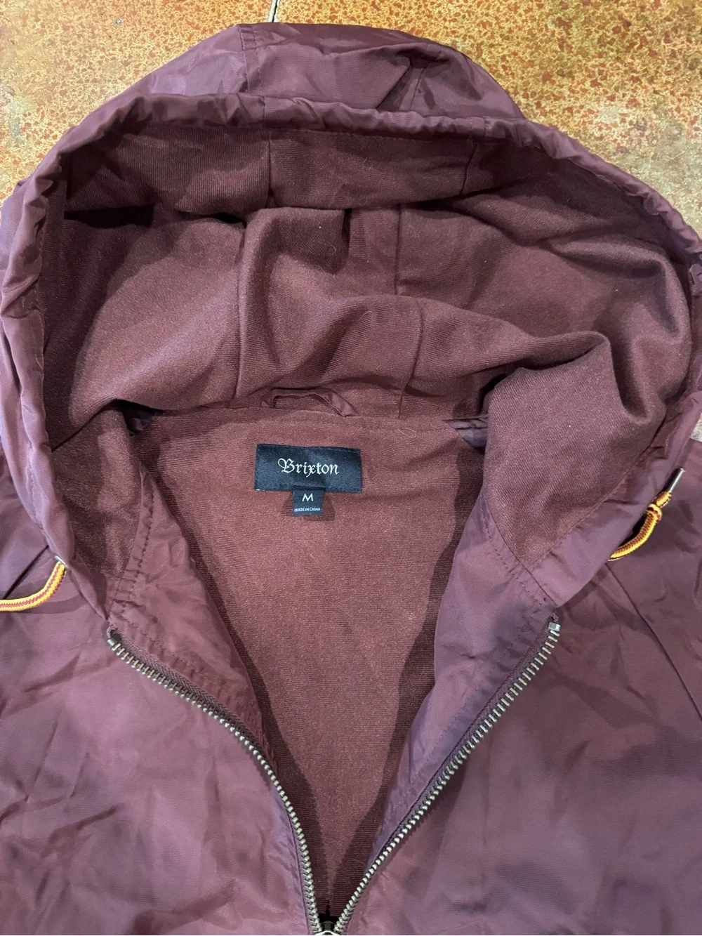 Brixton Maroon Hooded Windbreaker Jacket
